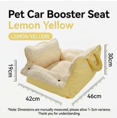 Dopamine-Styled Dog Travel Car Seat - Vibrant Macaron Safety Sofa for Dogs & Cats in Lemon Yellow