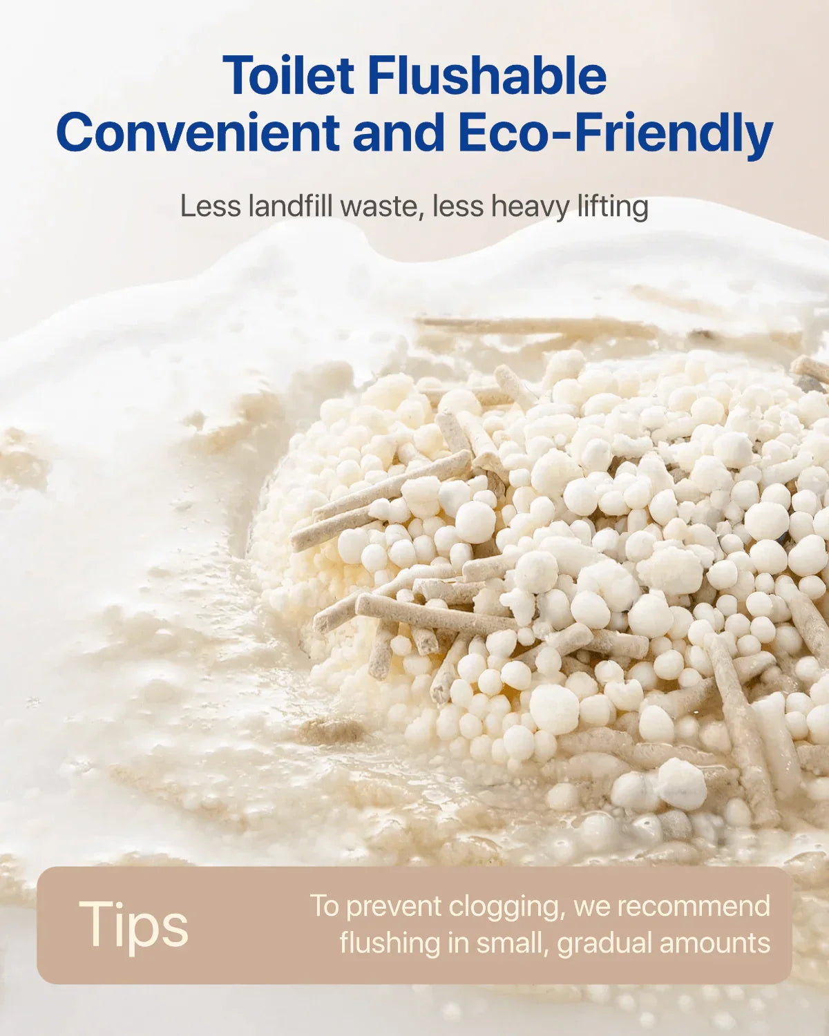 Michu Mixed Nature Plant Cat Litter –Tofu & Cassava Litter 2.5kg/6L, eco-friendly flushing cat litter.