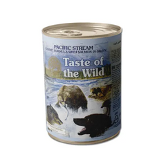 Taste Of The Wild Pacific Stream Canine Formula with Salmon in Gravy for Dogs Can 390g x 12