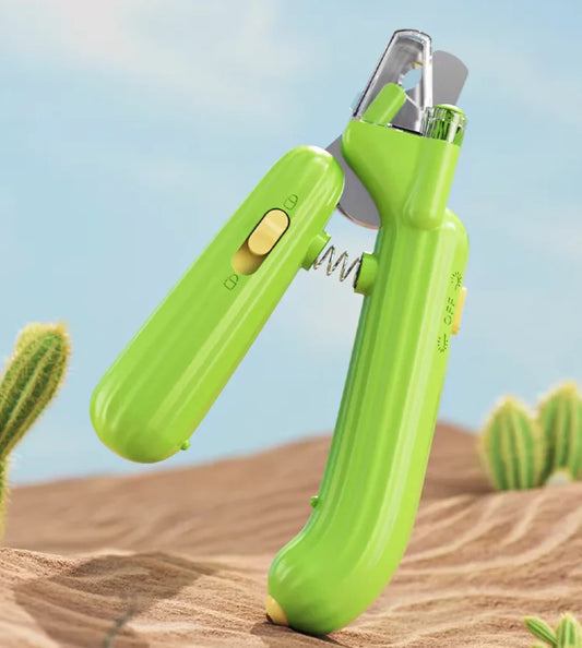 AIWO Cactus Shaped Pet Nail Clippers with LED Bloodline Light