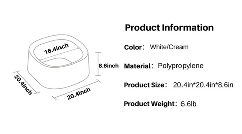 Michu Macaron High Edge Cream White Open Style Extra Large Cat Litter Box Designed by MEOOF XL