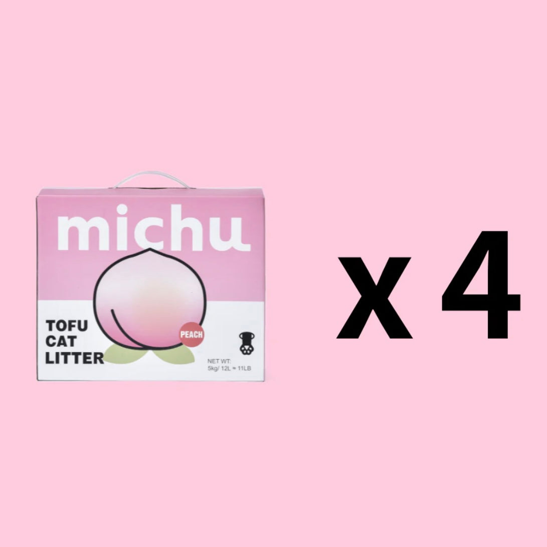 Michu Tofu Cat Litter Gen3 - Natural Clumping Tofu-Based Formula - Value Box 5 kg