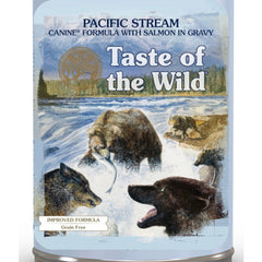 Taste Of The Wild Pacific Stream Canine Formula with Salmon in Gravy for Dogs Can 390g x 12