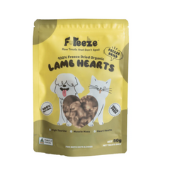 FUREEZE Freeze Dried Organic Lamb Hearts 50g