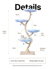 Michu Fairy Cat Tower Deluxe 4-tier cloud-shaped designer cat tree for large cats.