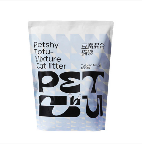 Petshy 2mm Coconut Tofu Cat Litter Fine Mixed Bentonite Deodorant Dust-free 2kg