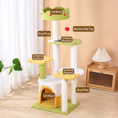 Tall Ice Cream Shape Cat Tree Multi-Level Aesthetic Cat Tower 110cm