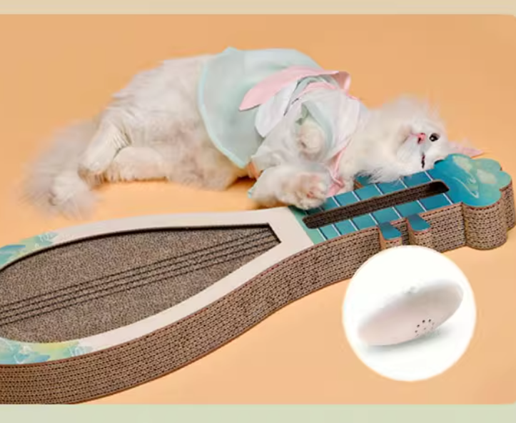 Guitar Cat Scratcher With Cat Mint Ball