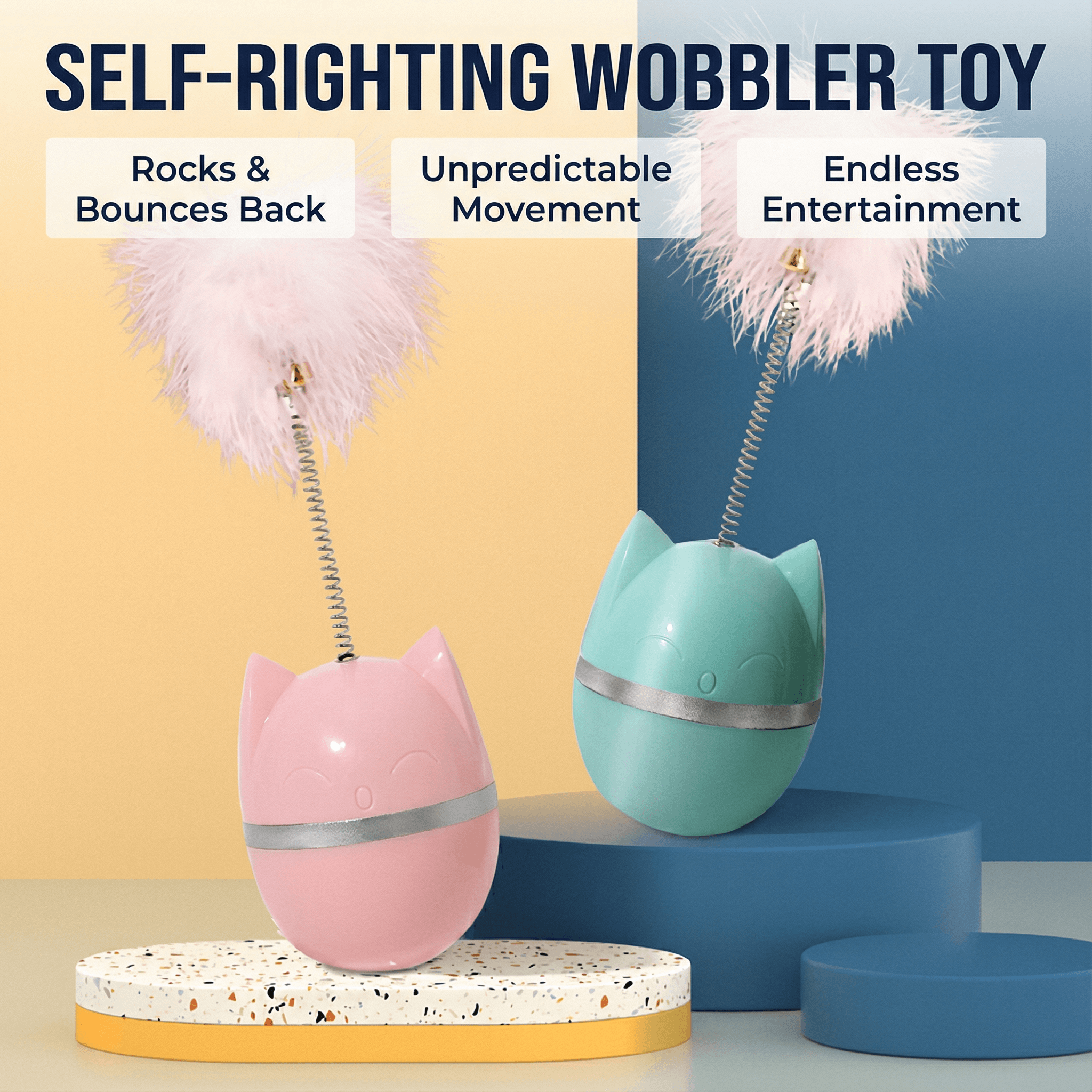 Cat Toy with Bell Feather – Interactive Cat Stick for Cats-petroom