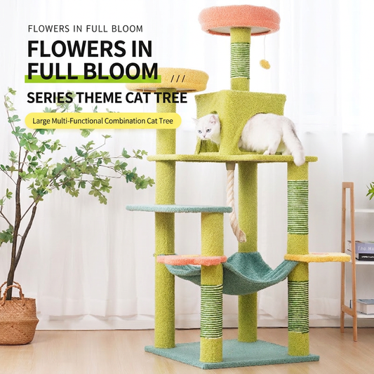 Tall Cat Tree Multi-Level Aesthetic Cat Tower with Sisal Posts 154cm