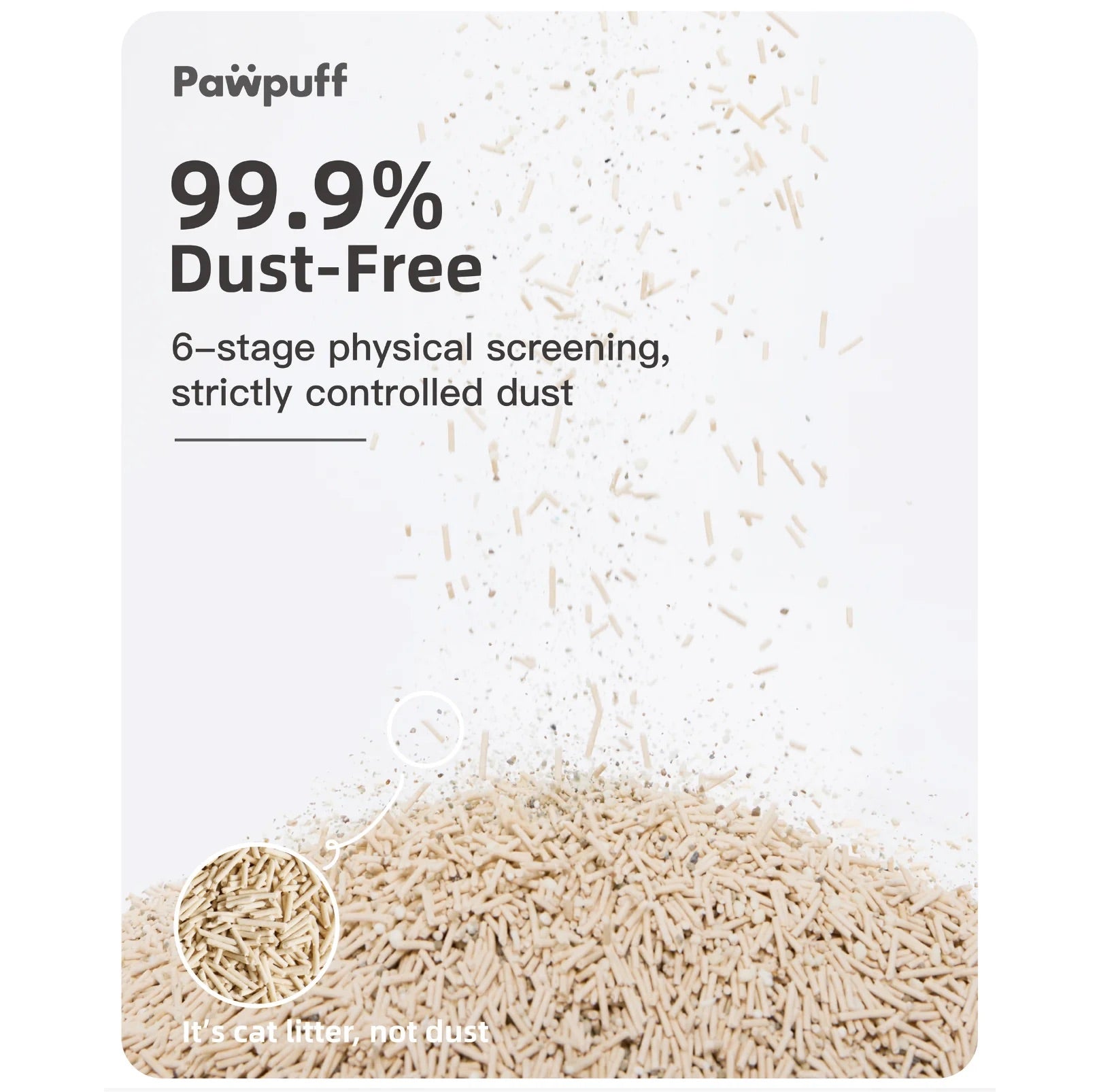 PawPuff Tapioca Multiblend Cat Litter - Tofu, Tapioca, Corn & Mineral, 7.6kg