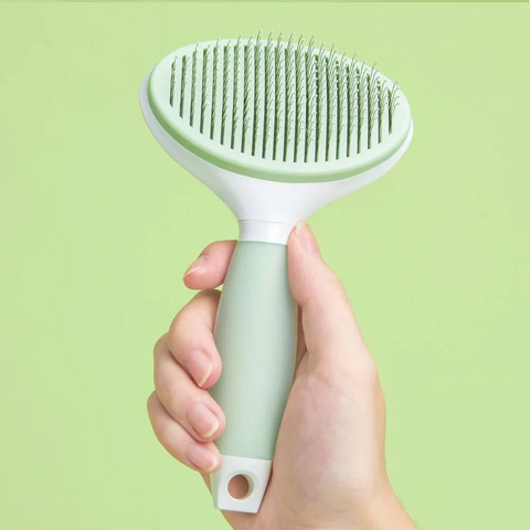 Michu Round-Head Grooming Dog/Cat Brush & Shedding Rake Bundle
