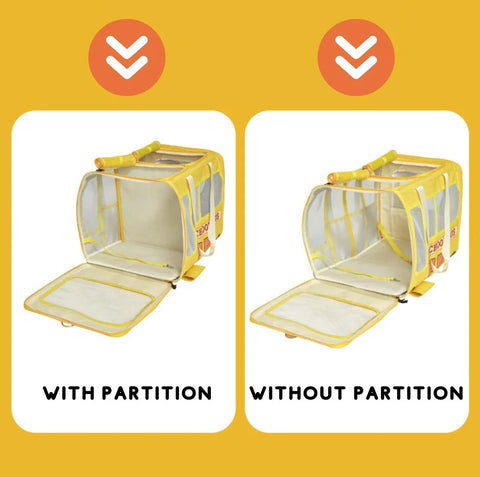 PurLab Multifunctional School Bus Pet Travel Pet Carrier Pet Bag With Wheels