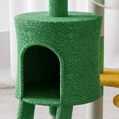 Cactus Multi-Level Cat Tower with Cosy Space Capsule Condo 180cm
