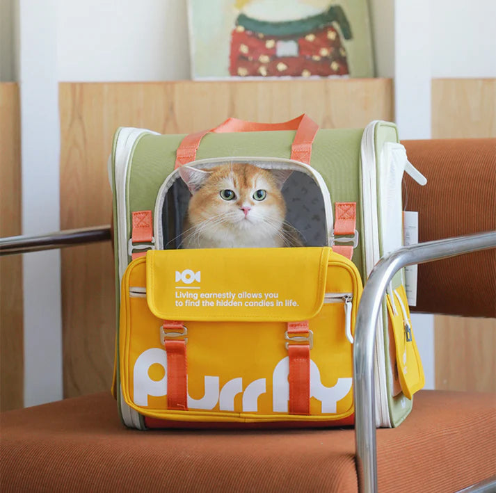 PurrPy Fresh Colours Pet Travel Backpack with Detachable Mini Bag