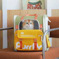 PurrPy Fresh Colours Pet Travel Backpack with Detachable Mini Bag