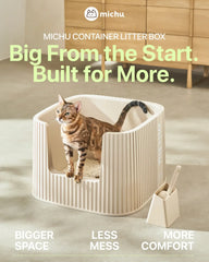 Michu XXL Size Deluxe Extra Large Cat Litter Box - 5 Colors