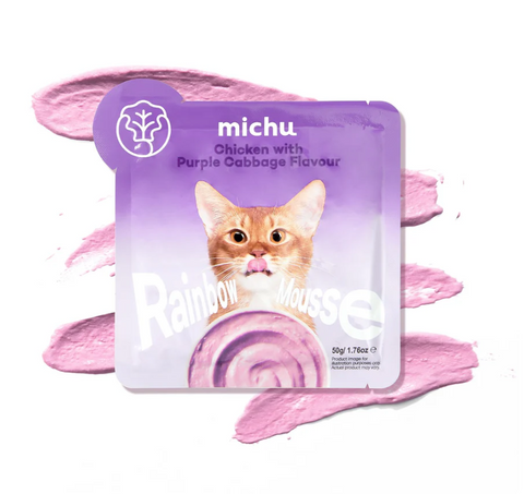 Michu Rainbow Mousse Wet Cat Food 5 Flavours- Complete Food/Wet Mixer and Topper 10pcs/Pack