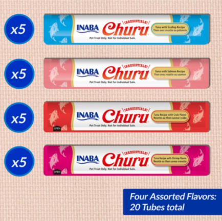 Inaba Churu Creamy Puree Tuna And Seafood Variety Cat Treat Tubes