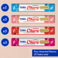 Inaba Churu Creamy Puree Tuna And Seafood Variety Cat Treat Tubes