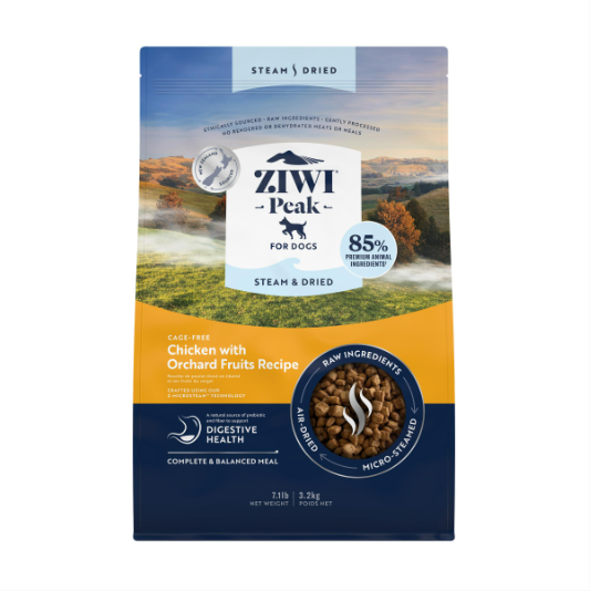 ZIWI PEAK Steam & Dried Cage-Free Chicken with Orchard Fruits Dog Food