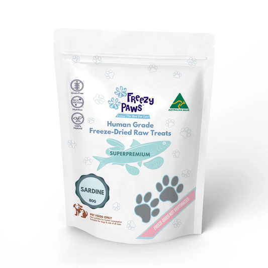 Freezy Paws Freeze-Dried Human Grade Whole Sardine Dog and Cat Treats 80g-PETROOM