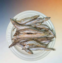 PawDry Freeze-Dried Whole Capelin 100g - Lean & High Protein on a plate