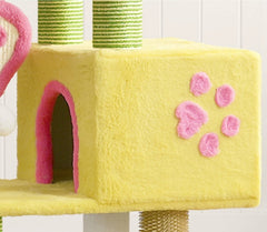 Cat Tree Tower with 360° Rotating Scratch Pad and Sisal Posts 125cm