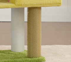 Cat Tree Tower with 360° Rotating Scratch Pad and Sisal Posts 125cm