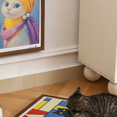Framed Sisal Wall-Mounted Cat Scratching Board – Decorative Vertical Cat Scratcher