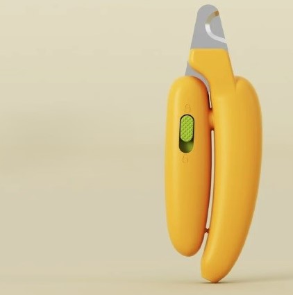 AIWO Banana-Shaped Mini Pet Nail Clippers - Yellow & Green