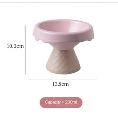 Petroom Ceramic Ice Cream Shape Pet Food Bowl Water Bowl
