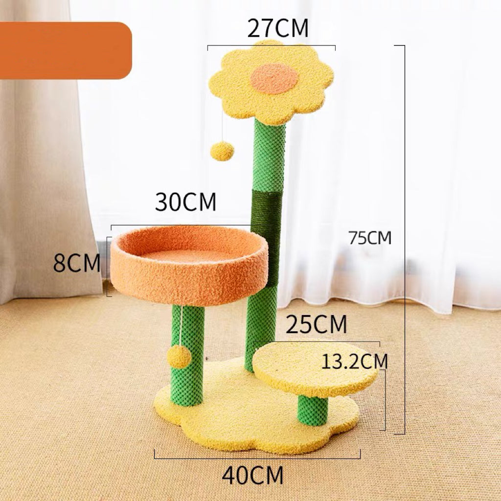 Petroom Sunflower Cat Scratcher Tree Cat Nest