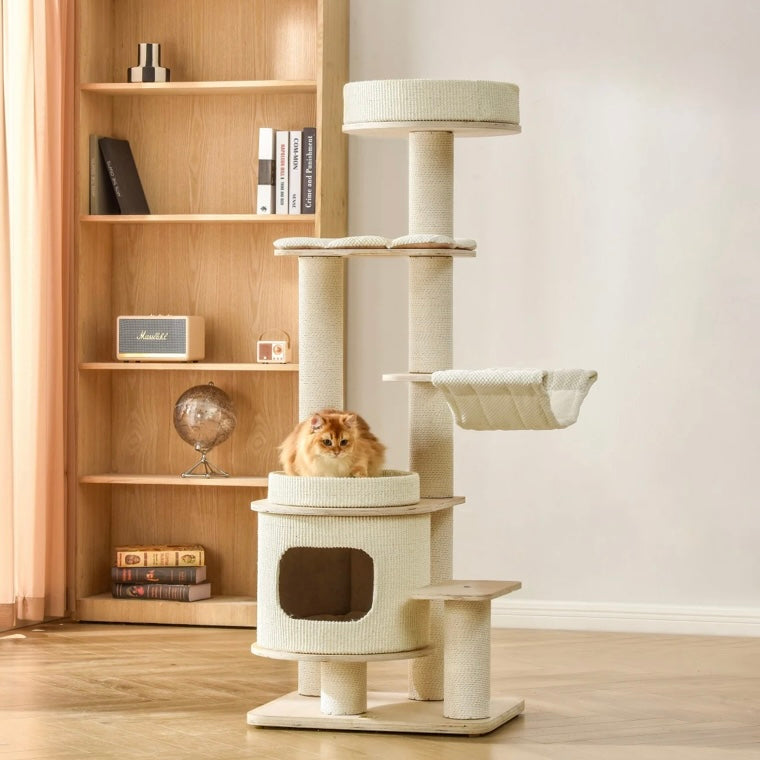 Michu Luna Multi-Layer Solid Wood Cat Nest Tree