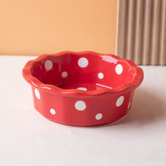 Petroom Ceramic Pet Bowl with Dot Pattern