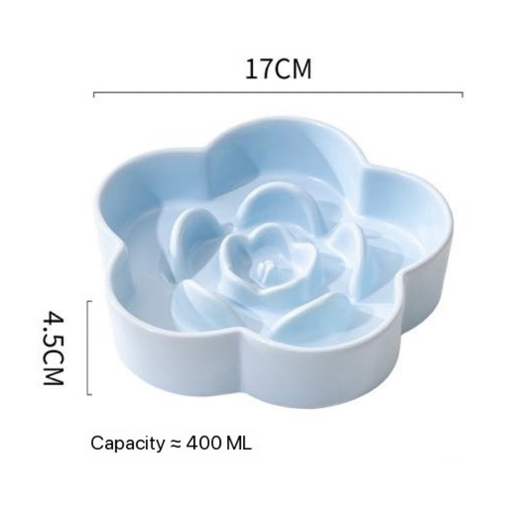 Petroom Ceramic Slow Feeder Bowl For Cat and Small Dog