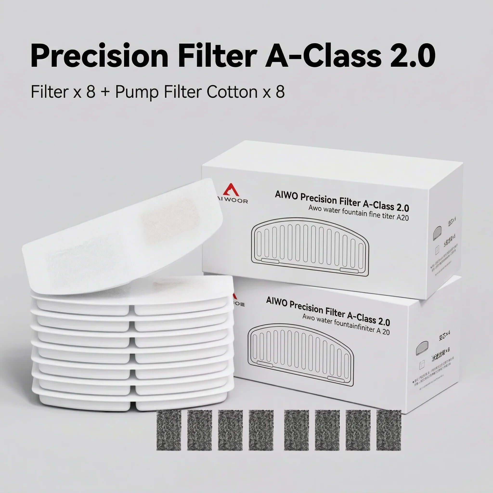 AIWO Gen 2 Wireless Pet Fountain Filter & Foam Set - Bear/Bee Edition includes Precision Filter A-Class 2.0