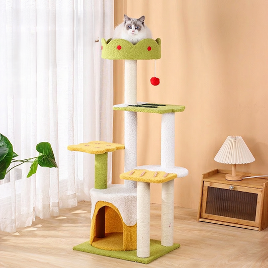 Tall Ice Cream Shape Cat Tree Multi-Level Aesthetic Cat Tower 110cm
