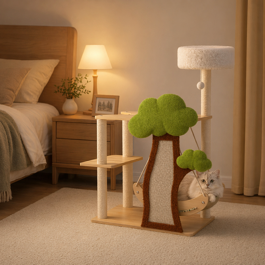 Forest Tree House Cat Tree for Large Cats 5-Level Cat Climbing Tower