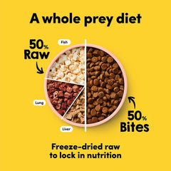 Animals Like Us Freeze Dried Raw Mix 50 Ocean Fish & Chicken Cat Dry Food 1.36kg