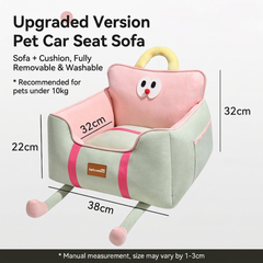Helloleiboo Upgraded Car Pet Booster Seat-Removable & Washable For Up to 12kg
