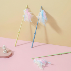 Feather Cat Teaser Wand with Bell