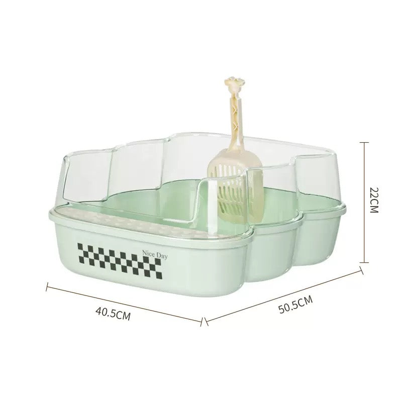Pet playpen with dimensions displayed on a white background