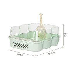 Pet playpen with dimensions displayed on a white background
