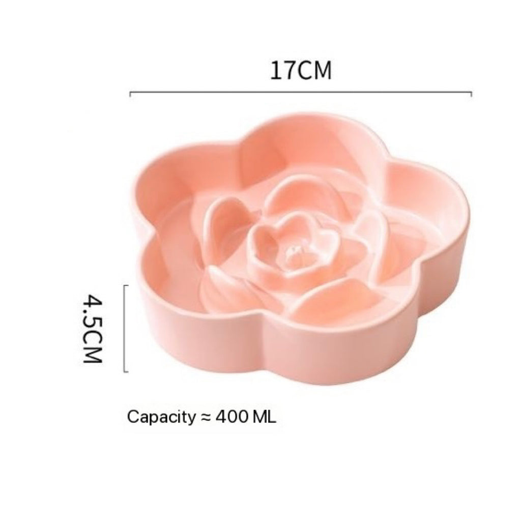 Petroom Ceramic Slow Feeder Bowl For Cat and Small Dog