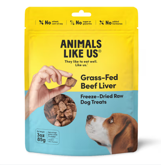 Animals Like Us Grass Fed Beef Liver Freeze-Dried Raw Dog Treats 85g