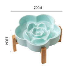 Petroom Ceramic Slow Feeder Bowl For Cat and Dog