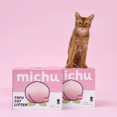 Michu Tofu Cat Litter Gen3 - Natural Clumping Tofu-Based Formula - Value Box 5 kg