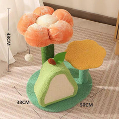 Rileycat Multi-Functional Cat Tree Avocado and Flower Style – cat tree for large cats