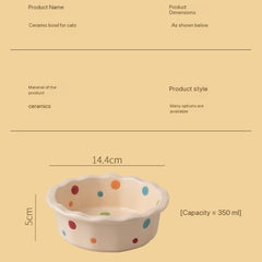 Petroom Ceramic Pet Bowl with Dot Pattern